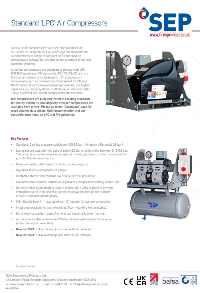 Standard LPC Air Compressors Sale Engineering Products Ltd