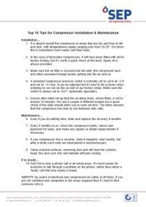 Top 10 Tips for Compressor Installation & Maintenance